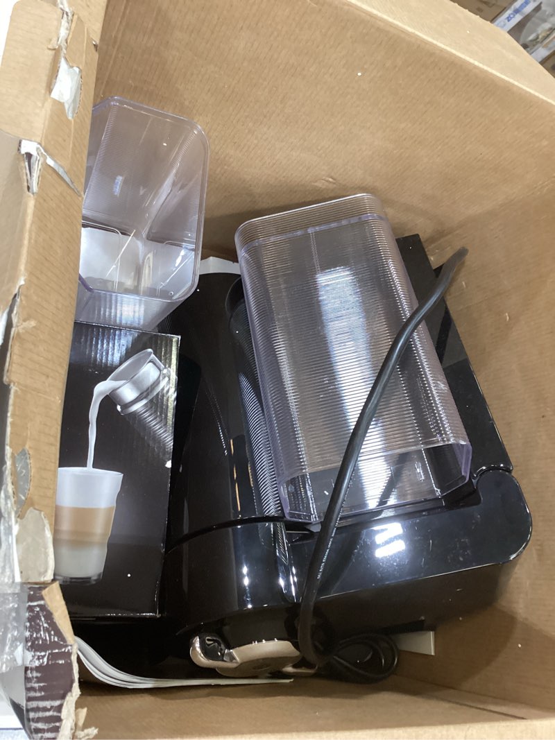 Condition photo showing As Is for nespresso vertuo coffee and espresso machine by de'longhi with milk frother, 236.59 milliliters, piano black