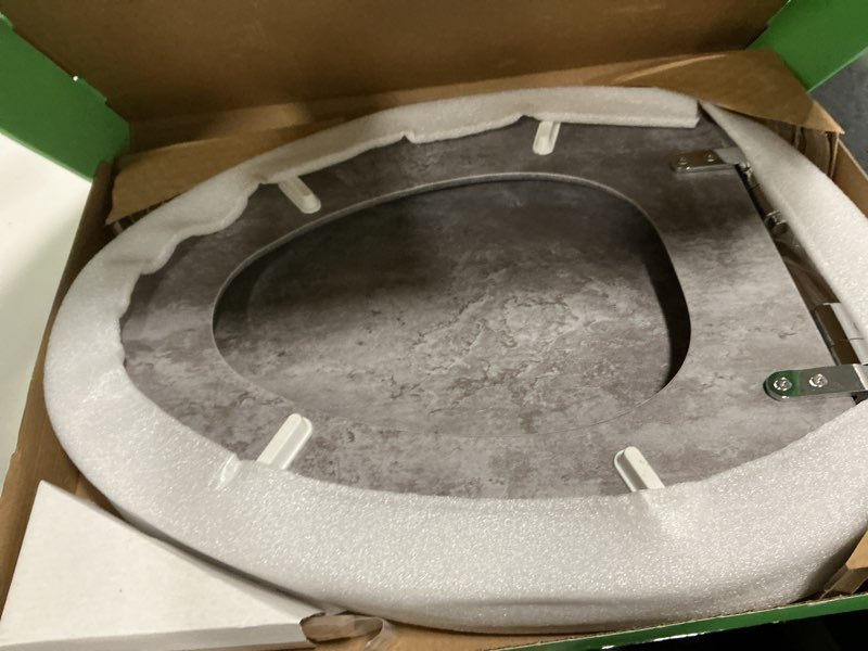 Condition photo showing Good Condition for Toilet Seat, Slow Close, Premium Moulded Wood, Quick Release, Slate Marble Look, PIKLiDS, Laminated Woodgrain Finish (Elongated)