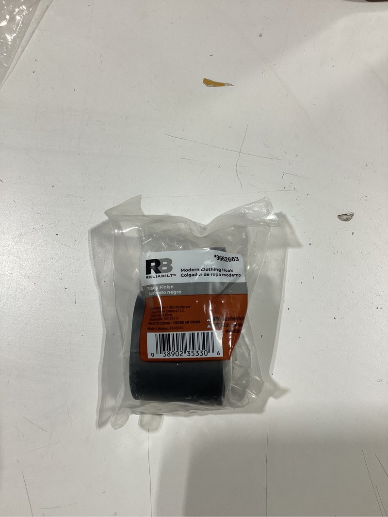 Condition photo showing Good Condition for RELIABILT 1 -Hook 1.5-in x 3.13-in H Black Decorative Wall Hook ( 30-lb Capacity)