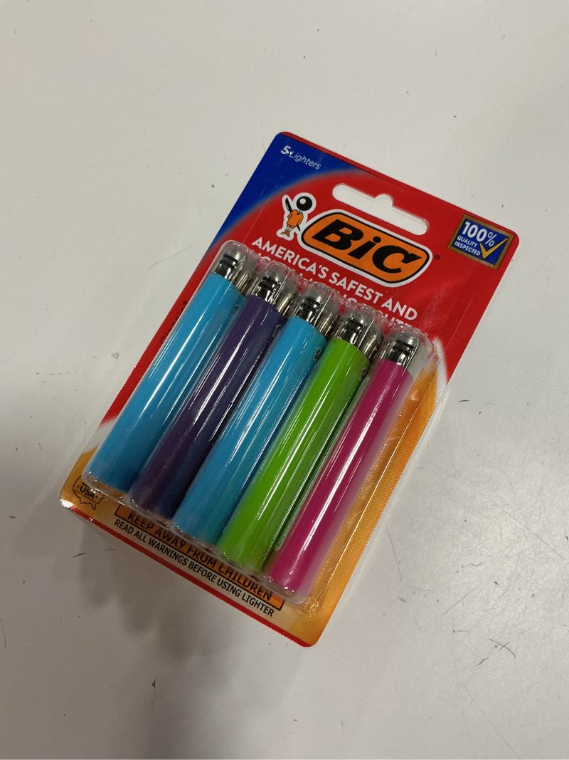 Condition photo showing New/Like New for bic classic pocket lighter  assorted colors - pack of 5 lighters (colors may vary)