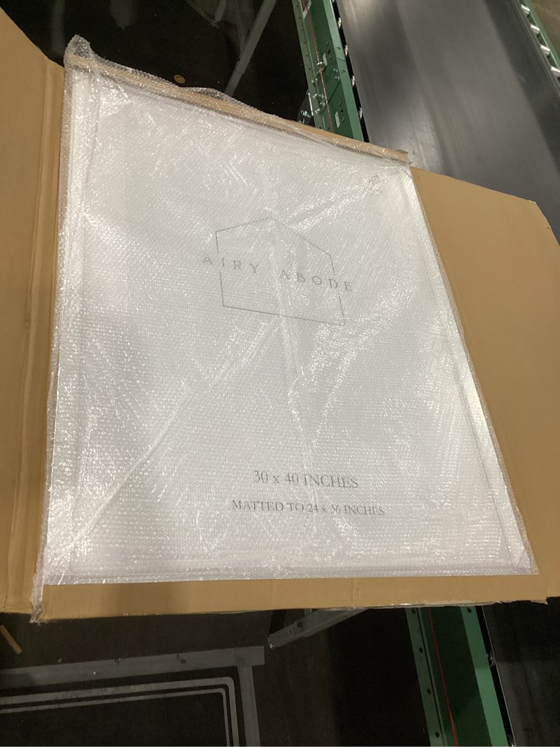 Condition photo showing New/Like New for Premium White Wood Picture Frame 30x40 Matted to 24x36 - Pick Your Size and Color White 30 x 40