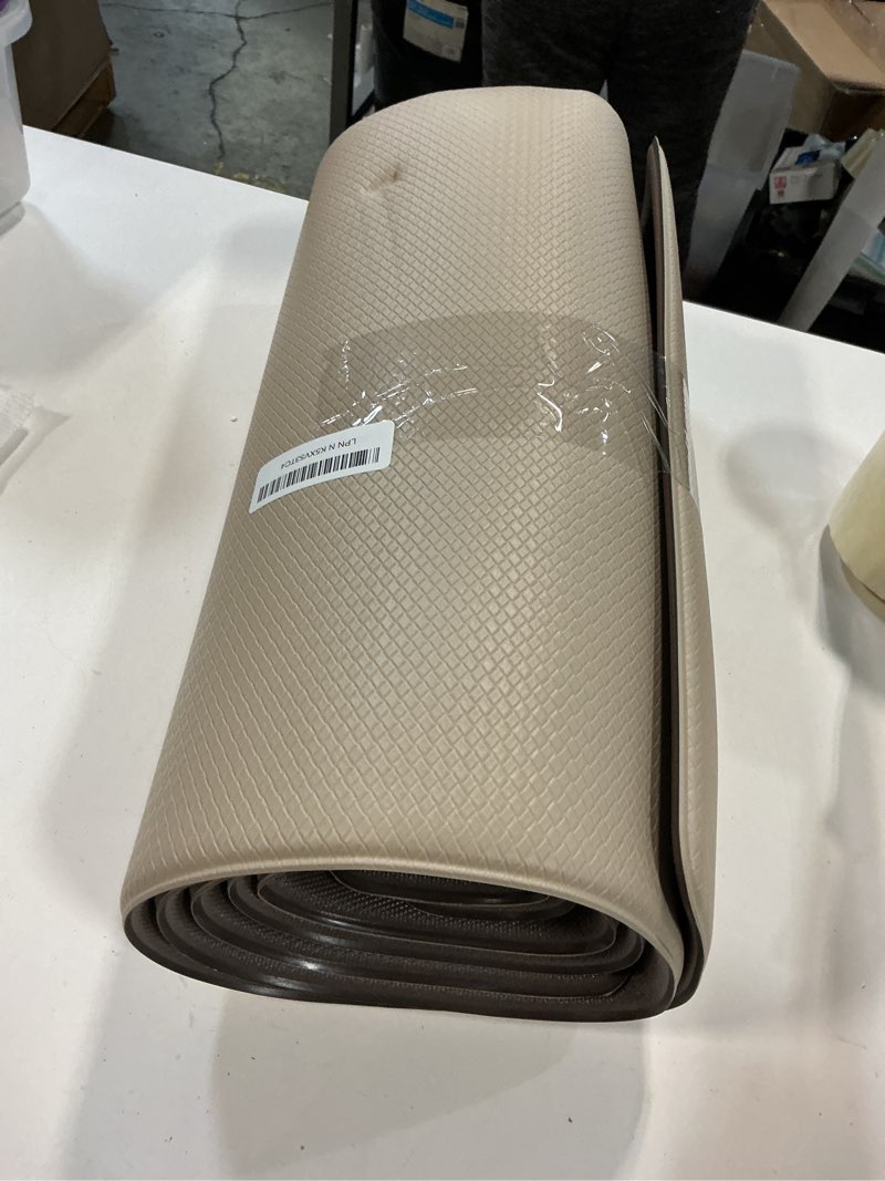 Condition photo showing As Is for DEXI Kitchen Floor Mats Cushioned Anti Fatigue,17x29+17x59, Standing Runner Rug Waterproof, Comfort Memory Foam Padded for Front Sink Laundry Set of 2, Beige 59"L x 17"W x 0.4"Th + 29"L x 17"W x 0.4"Th Beige