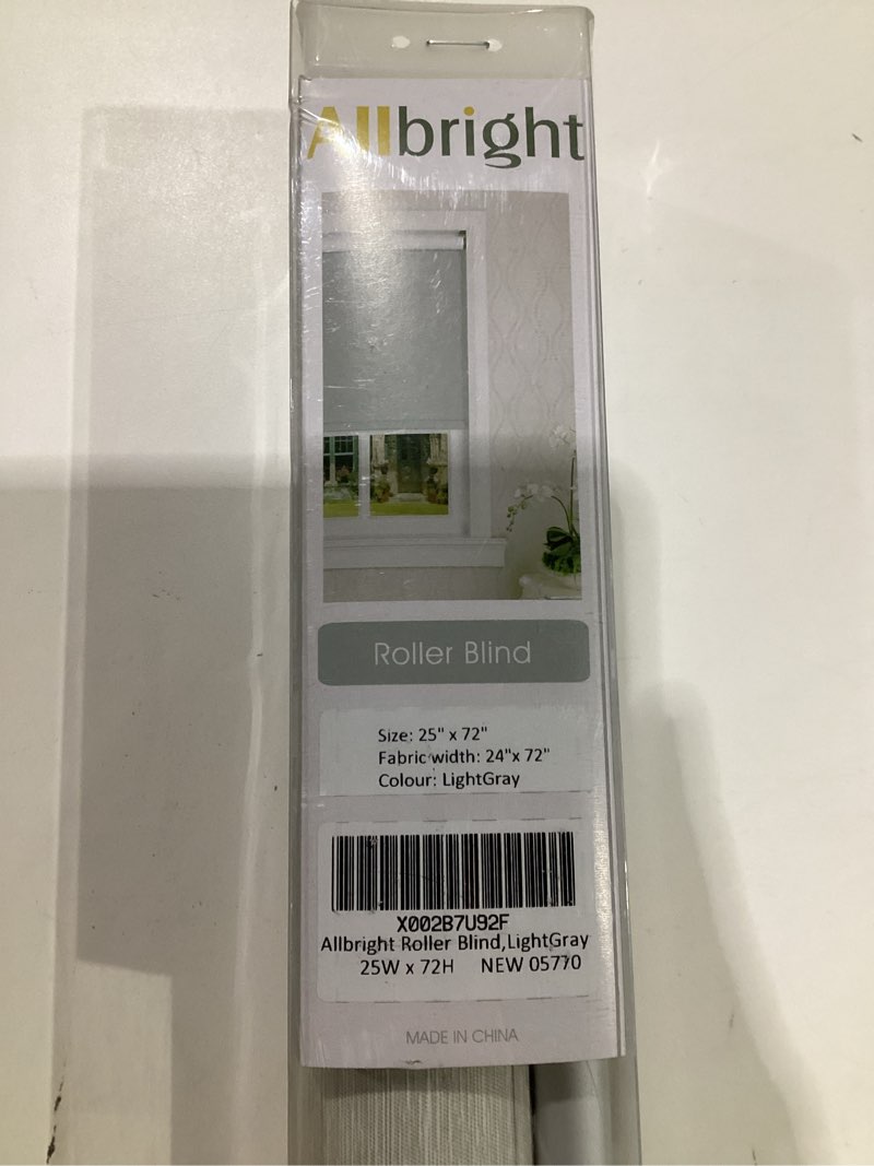 Condition photo showing As Is for ALLBRIGHT Thermal Insulated Fabric 100% Blackout UV Protection Striped Jacquard Roller Shades for Windows,Easy to Install (Lightgrey, 26'') Lightgray 26"W x 72"H