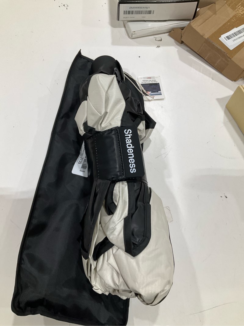 Condition photo showing Good Condition for windshield sun shade for ford f150 2015–2026, foldable umbrella sunshade with 100% uv block, multi-layer heat insulation, reinforced 10-rib frame, keeps car cooler, summer car accessory for ford f150 for ford f150-silver-white