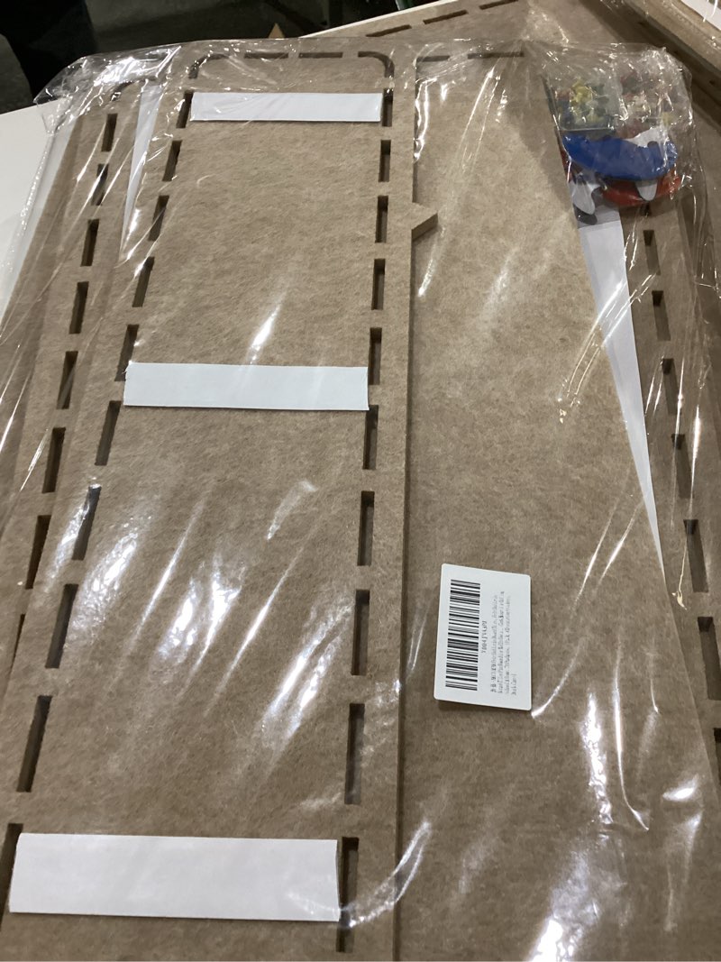 Condition photo showing New/Like New for Foldable Felt Bulletin Board, 3pcs Cork Board 47"x32" Self-Adhesive Pin Board Framed Display Board with 60 Pins & 6 Decor Stickers, Felt Wall Board for Office School Home