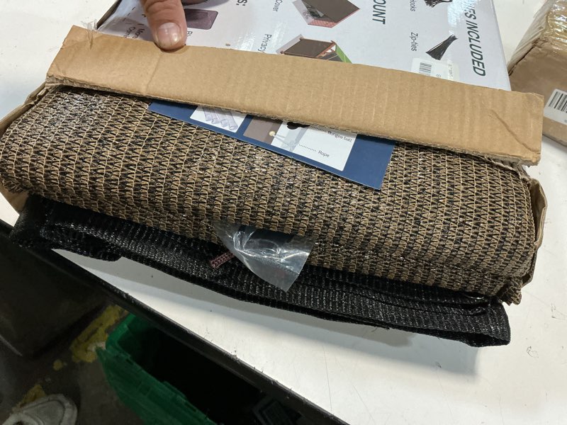 Condition photo showing Good Condition for shade&beyond 90% sun shade cloth with grommets, 8' x 12' pergola shade cover canopy, mesh tarp sun screens for patio, outdoor, garden, backyard, mocha