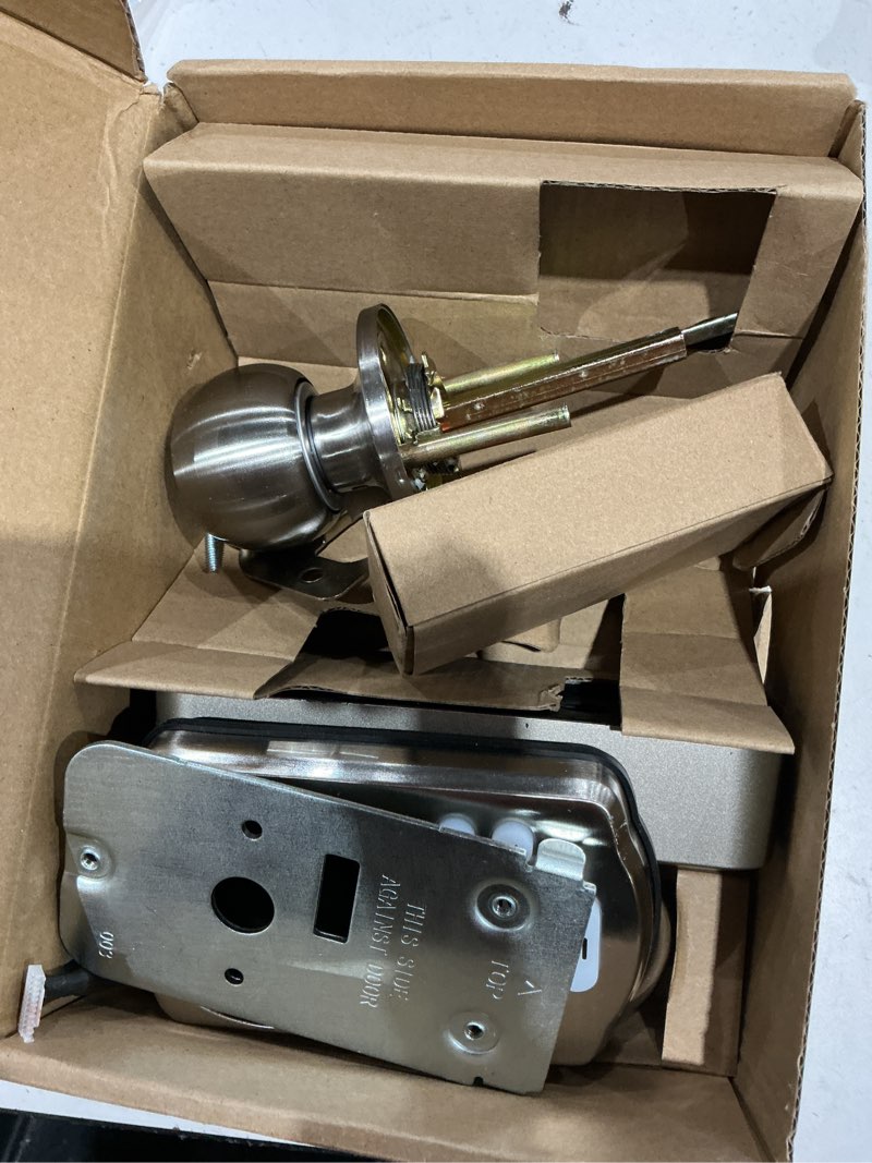 Condition photo showing As Is for veise ks03 keypad door knob lock, keyless entry digital lock with handle, electronic smart knob for front door & bedroom, easy install, auto lock, passage mode, anti-peeping password, satin nickel