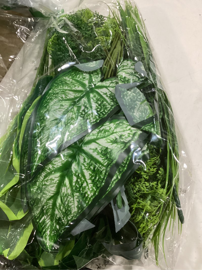 Condition photo showing Good Condition for Trivon 18 Bundles Artificial Plants Outdoor, Fake Outdoor Plant Bushes with UV Resistant Greenery, Faux Leaves Stems, Realistic Decorative for Patio Garden, Yard, Porch & Fake Green