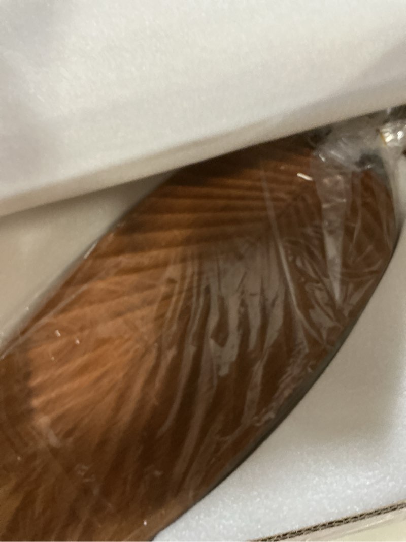 Condition photo showing New/Like New for tropical ceiling fans with lights and remote/app control, 45 inch low profile flush mount ceiling fans, palm leaf ceiling fan with light for bedroom patios porch outdoor, wood grain 45 inch wood grain