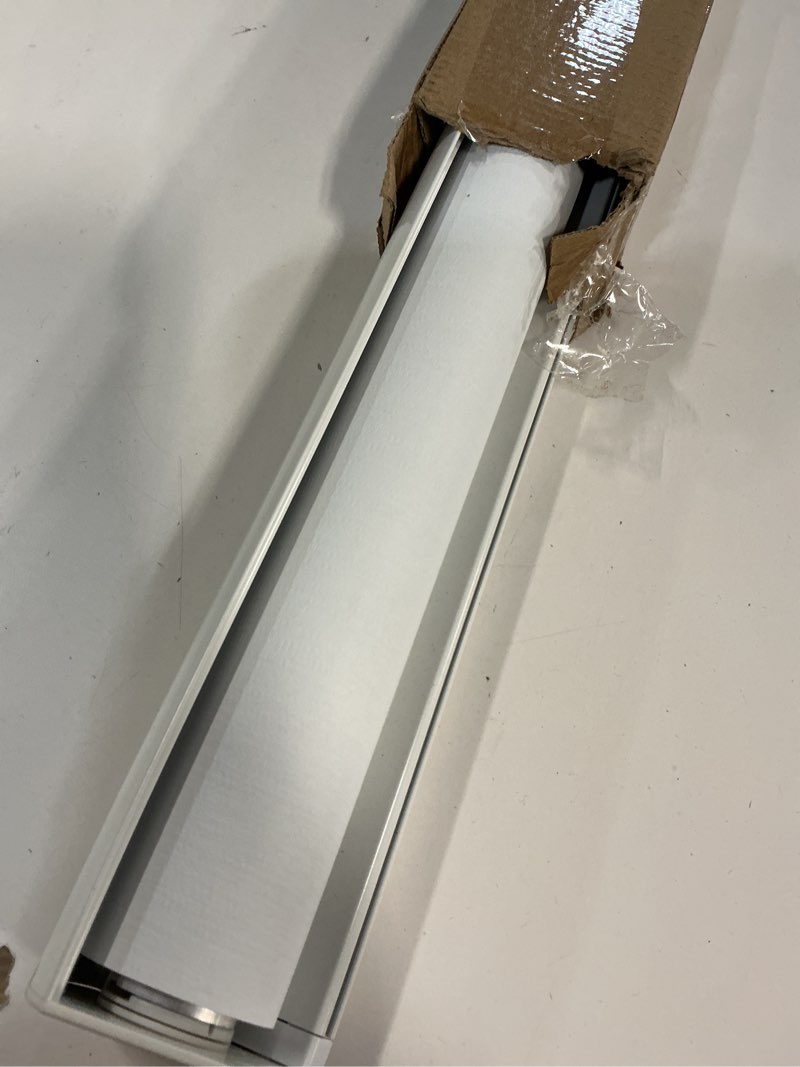 Condition photo showing As Is for ChrisDowa Cordless Blackout Roller Shades for Windows, Striped Free-Stop Window Blinds with Privacy, Thermal Insulated Window Shades for Home, Office and Door. White, 36" W x 72" H 36"W x 72"H White