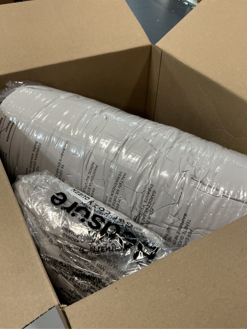 Condition photo showing Good Condition for bedsure queen comforter set light grey - bed in a bag queen size bedding 7 pieces, gentlesoft™ pintuck bed set gift for family, pinch pleat all season comforter with sheets, pillowcases & shams queen 20 - light grey