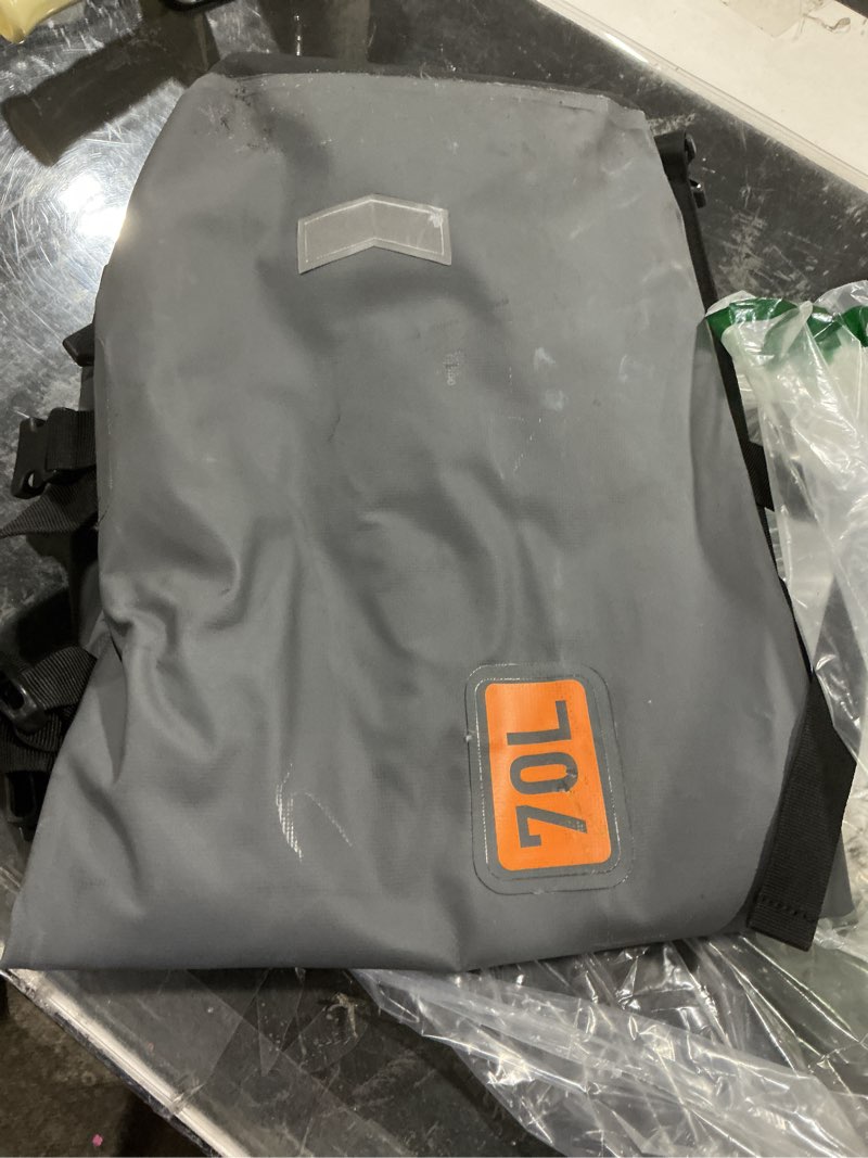 OCKLILY Waterproof Dry Bag, 70L Roll-top Motorcycle Tail Bag with Air Valve & Quick-fixed Straps, Tr