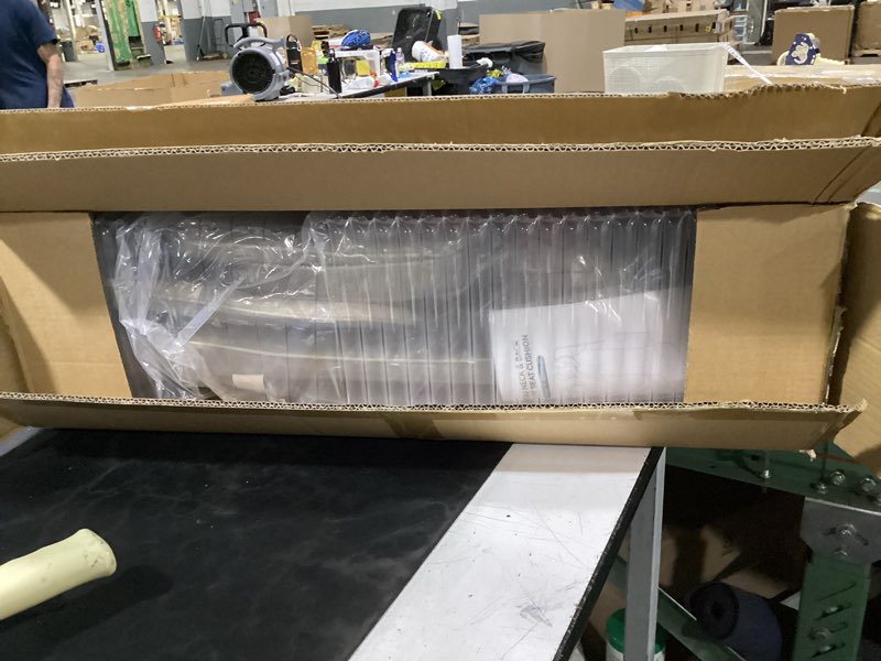 Condition photo showing Good Condition for flekzo back massager for chair with heat, shiatsu neck and shoulder 4d kneading deep tissue massage chair pad, electric portable seat cushion for muscle back pain relief home office use, beige beige & khaki color blocking