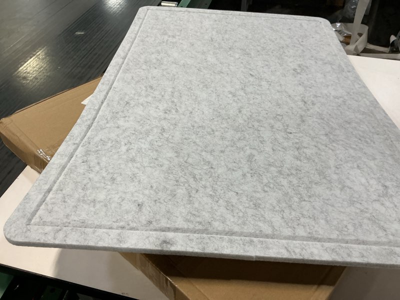 Condition photo showing Good Condition for Foldable Bulletin Board, 36x24 Inch Cork Board Alternative, Felt Pin Board for Wall Mounting, Photo Board Self-Adhesive Surface, Vision Board Decoration for Office, Home, Classroom, 35 Pushpins, Gray 36"X24"