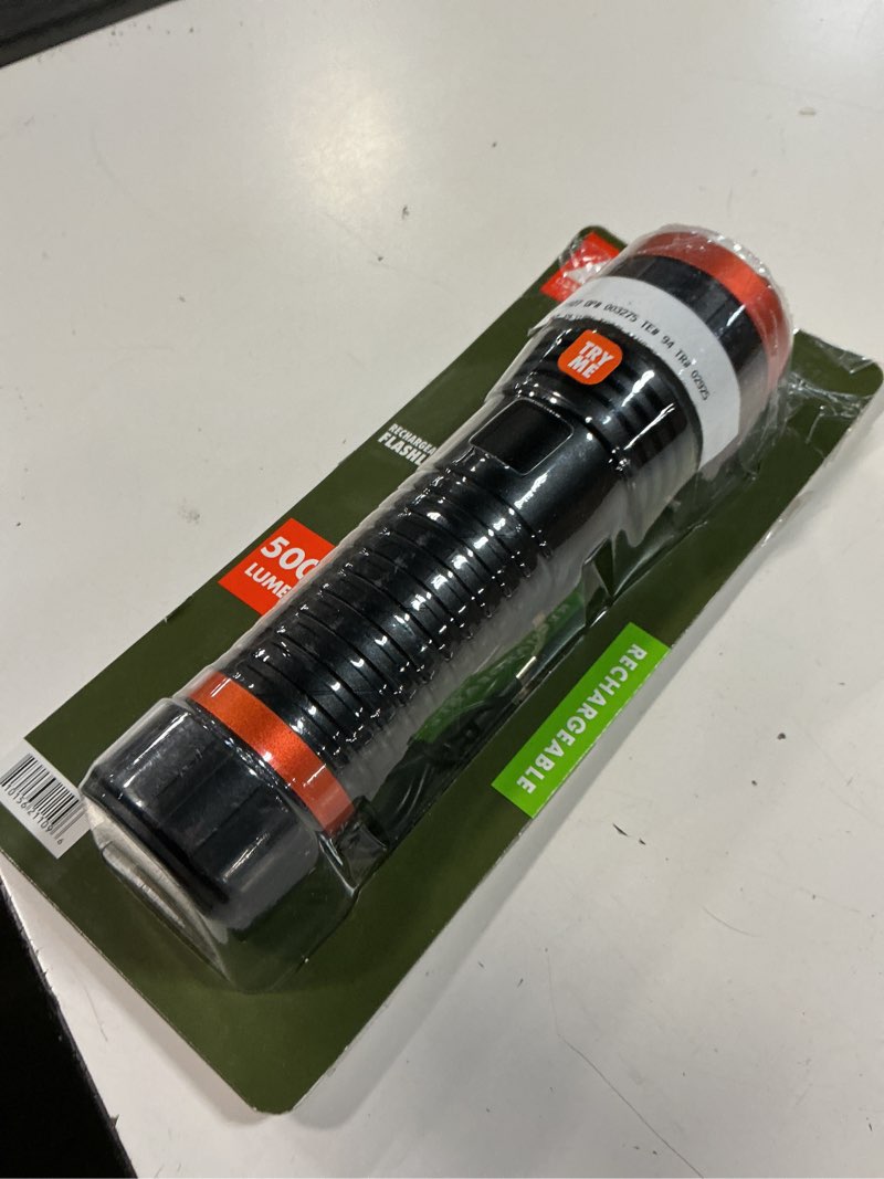 Condition photo showing New/Like New for ozark trail led rechargeable flashlight  5000 lumen  ipx4 water resistant  10 hour runtime  usb-c charging