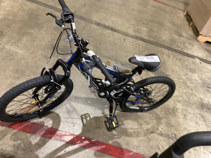 Condition photo showing As Is for hyper bicycles 20" boys shocker mountain bike, kids, black, recommended age group 8 to 13 years old