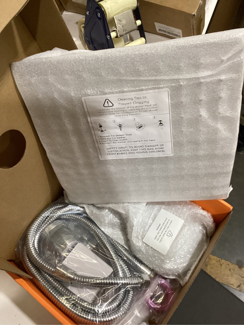 Condition photo showing Good Condition for shower head,10" rain shower head with handheld spray combo with 11'' angle adjustable extension arm/high pressure/waterfall shower heads/square rainfall showerhead bathroom,chrome showerhead silver 10 inch