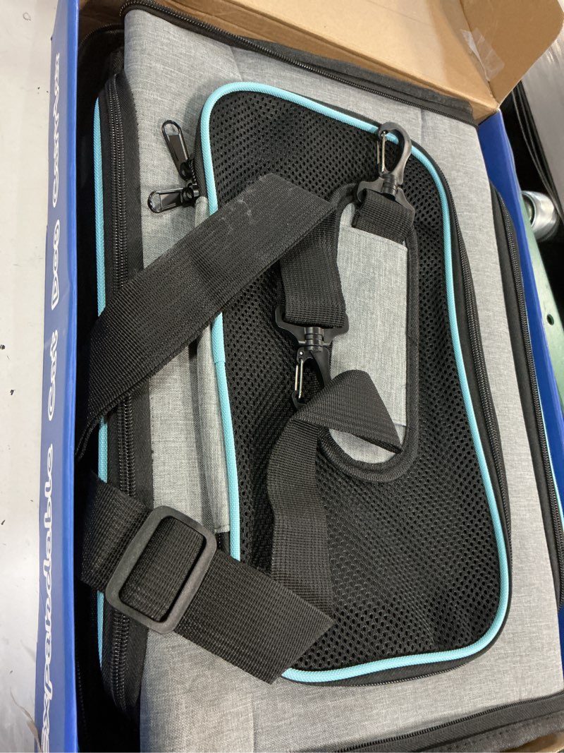 Condition photo showing As Is for cat dog carrier - airline approved expandable soft-sided pet carrier with removable fleece pad and pockets, for cats/puppy and small animals large(2 side expandable) 29.8"l x 18.0"w x 11.0"h