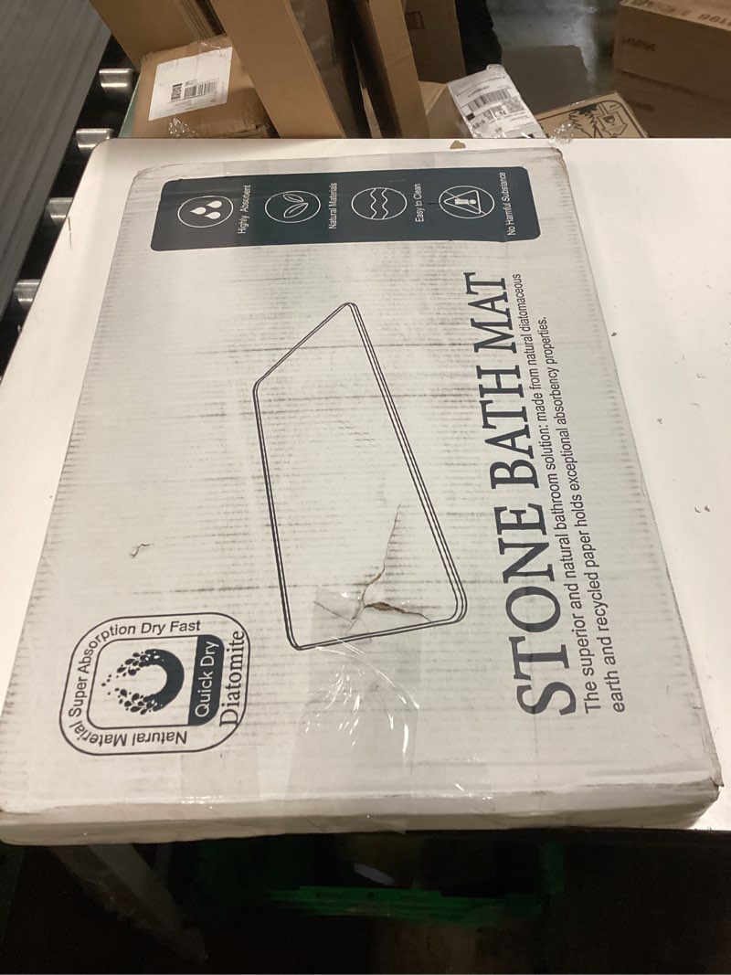 Condition photo showing New/Like New for diatomite stone bath mat, premium non-slip natural diatomaceous earth bathtub fast drying mats for bathroom floor (23.6" x 15.4" dark grey) dark grey 23.6''x 15.4"