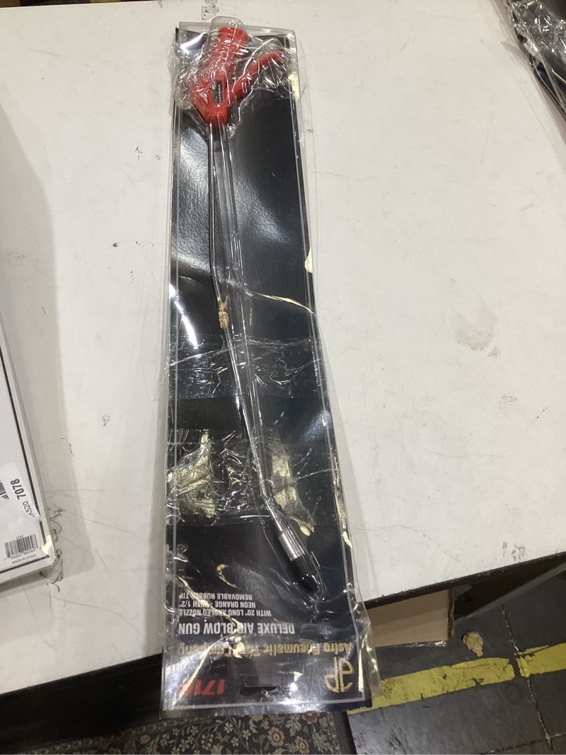 Condition photo showing As Is for astro pneumatic tool 1716 deluxe air blow gun with 20" long angled nozzle 20 in