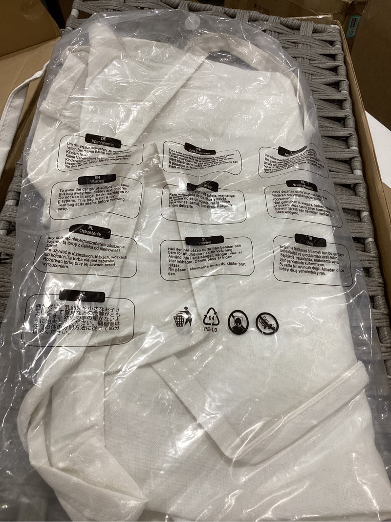 Condition photo showing Good Condition for SONGMICS Laundry Hamper with Lid, 17.2 Gallon (65 L) Synthetic Rattan Clothes Laundry Basket with Lid and Handles, Foldable, Removable Liner, Dove Gray ULCB165G01 Dove Gray 65 L