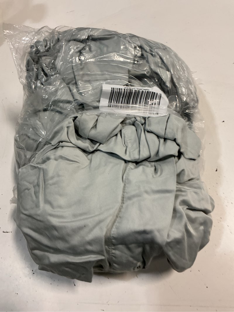 Condition photo showing As Is for quince bamboo duvet cover, twin, mist