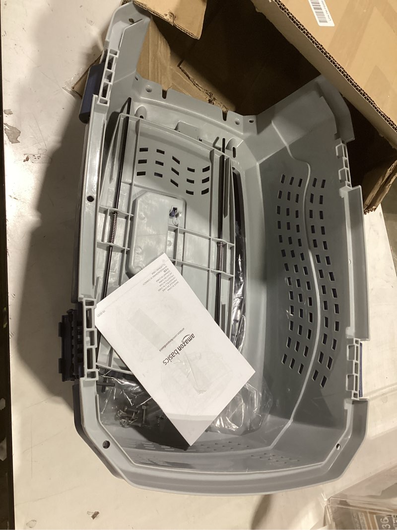 Condition photo showing Good Condition for Amazon Basics 2-Door Top-Load Hard-Sided Dogs, Cats Pet Travel Carrier, Gray & Blue, 22.8"L x 15.0"W x 13.0"H Gray & Blue 22.8"L x 15.0"W x 13.0"H