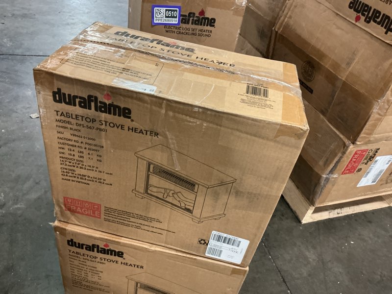 Condition photo showing As Is for Duraflame tabletop stove heater 