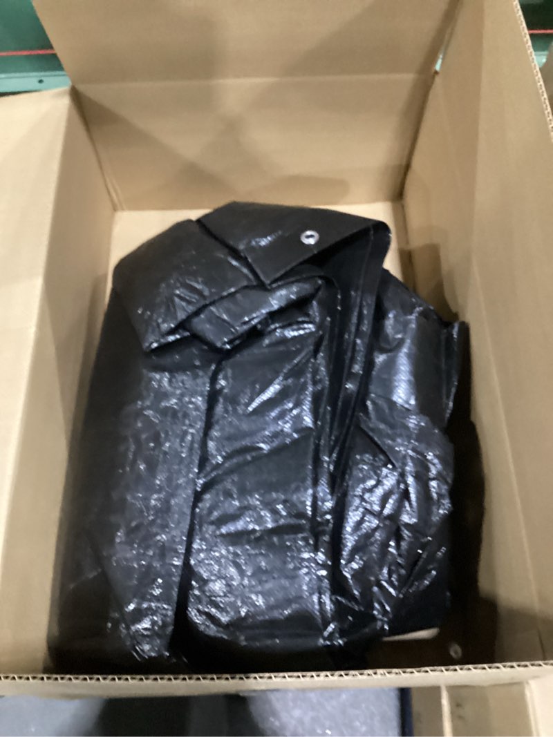 Condition photo showing As Is for GUARD SHIELD Black Tarp Waterproof 20x25 Feet Medium Duty All Purpose Poly Tarps Cover 7mil