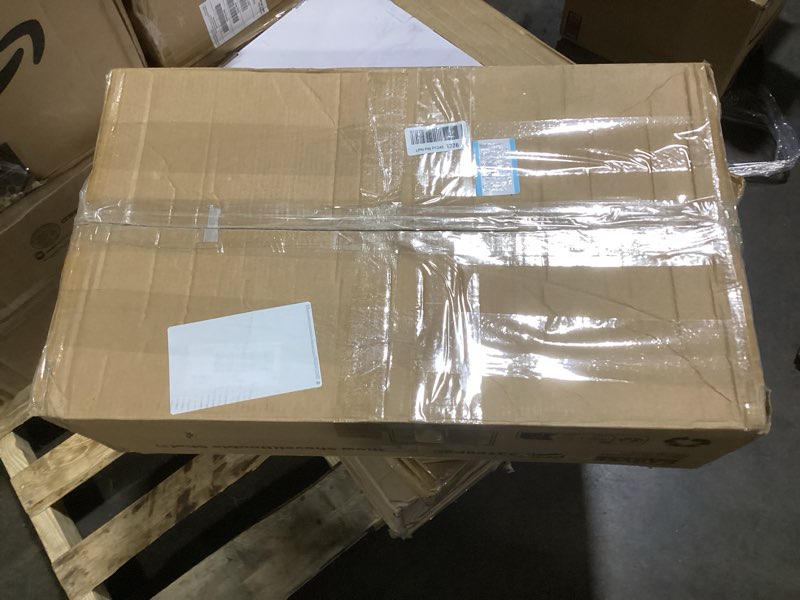 Condition photo showing As Is for 29" Heavy-Duty Steel Snow Pusher Shovel with Wheels - Adjustable Angled Blade & 5-Height Ergonomic T