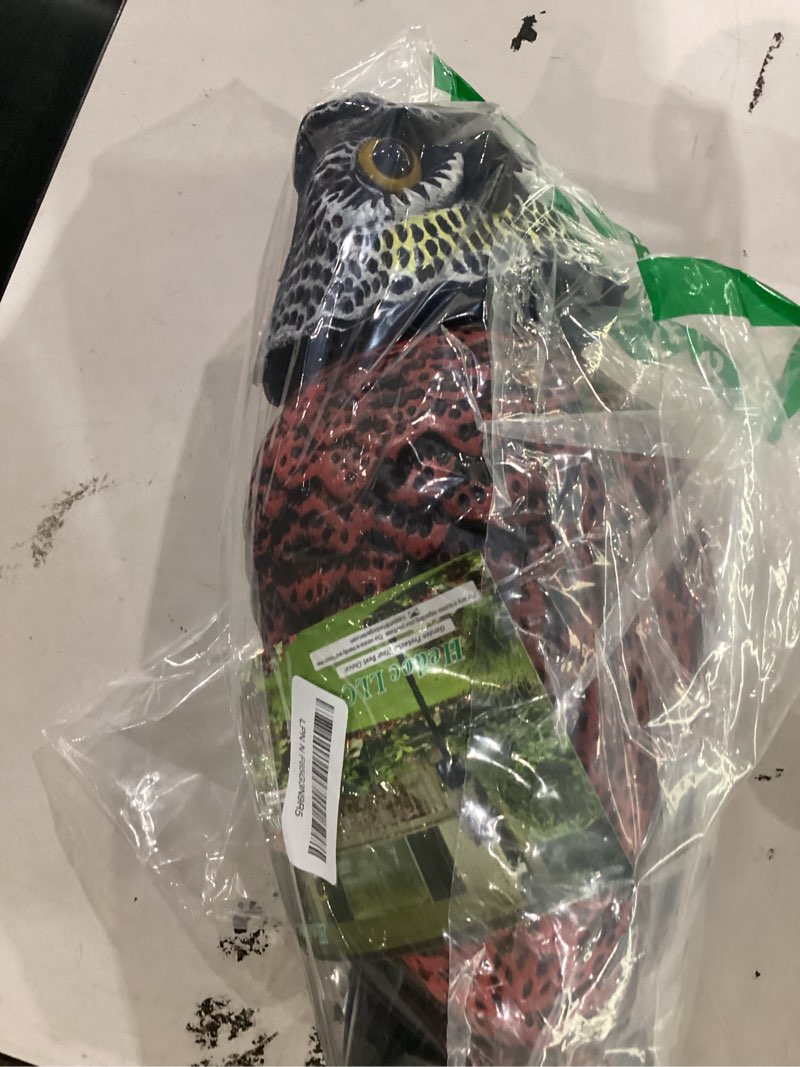 Condition photo showing Good Condition for hedoc fake owl decoys to scare birds away, rotating head sculptures, nature enemy scarecrow plastic statues, pest repellent, bird control and pigeon deterrent outdoor yard, garden protectors 1