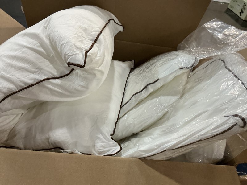 Condition photo showing Good Condition for queen size bed pillows for sleeping 4 pack,luxury hotel pillows,comfortable and supportive,machine washable,suitable for stomach,back and side sleepers.