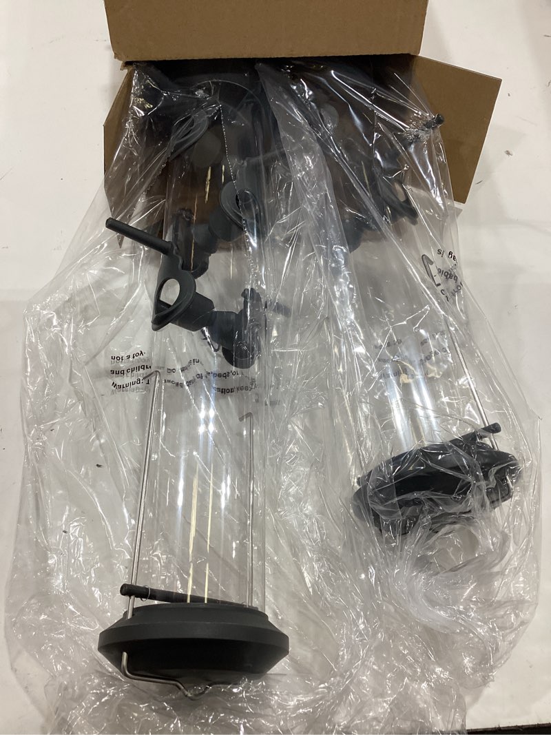 Condition photo showing Good Condition for kingsyard 2 pack tube feeders with 6 feeding ports for outdoors hanging, premium hard plastic weatherproof & steel hanger, attracting for wild birds (black) clear tube black