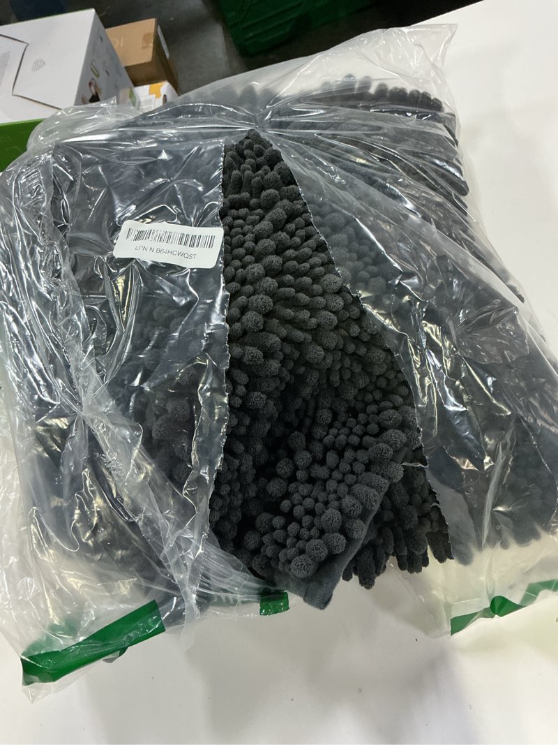 Condition photo showing As Is for ILANGO Bathroom Rugs Dark Grey 55x24,Extra Soft Absorbent Chenille Bath Rugs,Thick Non-Slip Shaggy Bath Mat,Machine Washable Quick Dry Bath Mats for Bathroom Floor, Tub, Shower Accessories Dark Grey 24"×55" Bathroom Rug