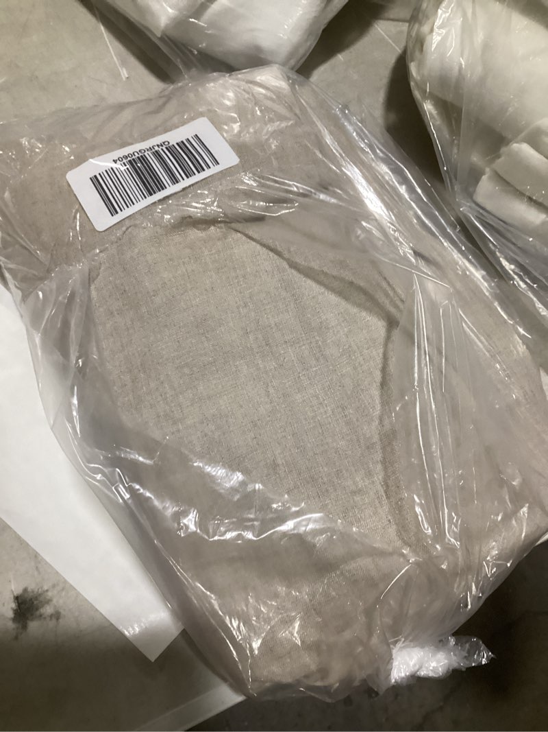 Condition photo showing As Is for european linen true blackout curtain, 48x84, dark flax
