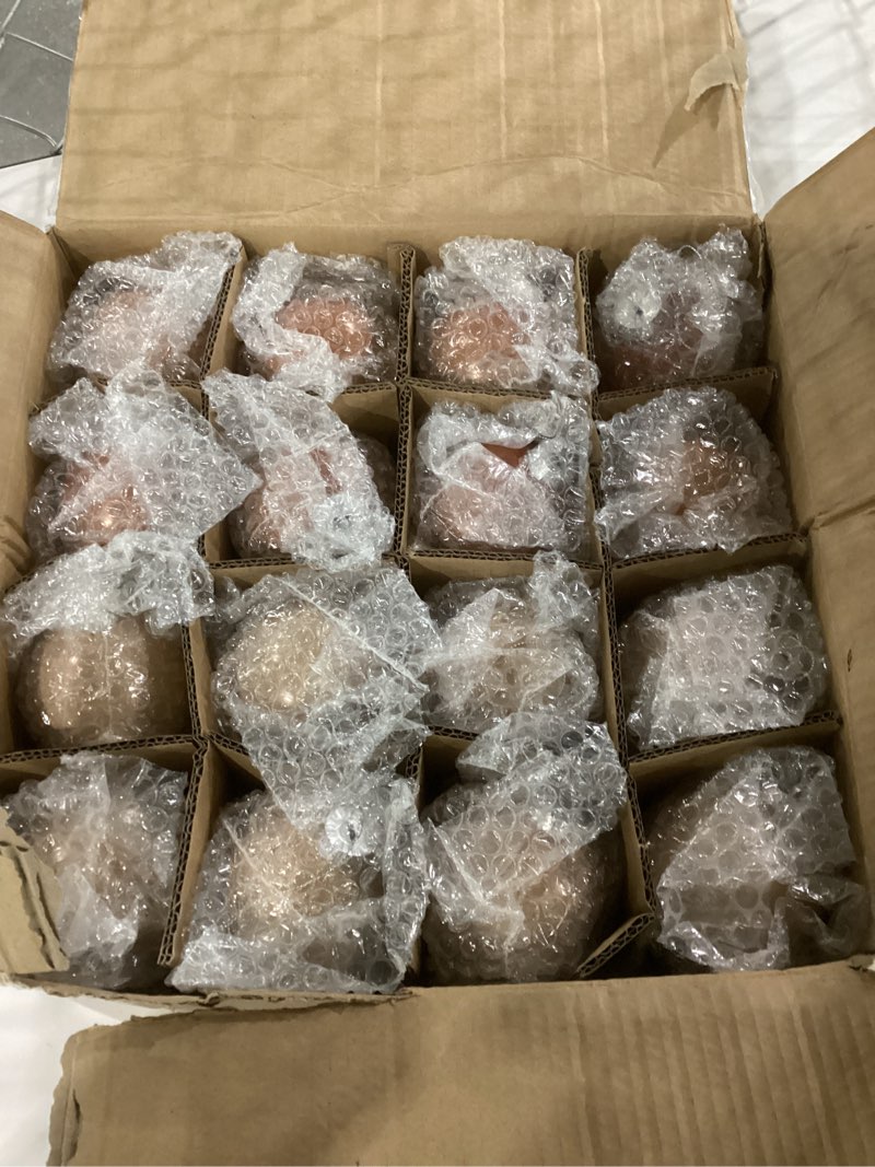 Halloscume 16 Pcs Brown Christmas Ornaments 3.15 Inch Glass Christmas Balls Brown Ornaments for Tree