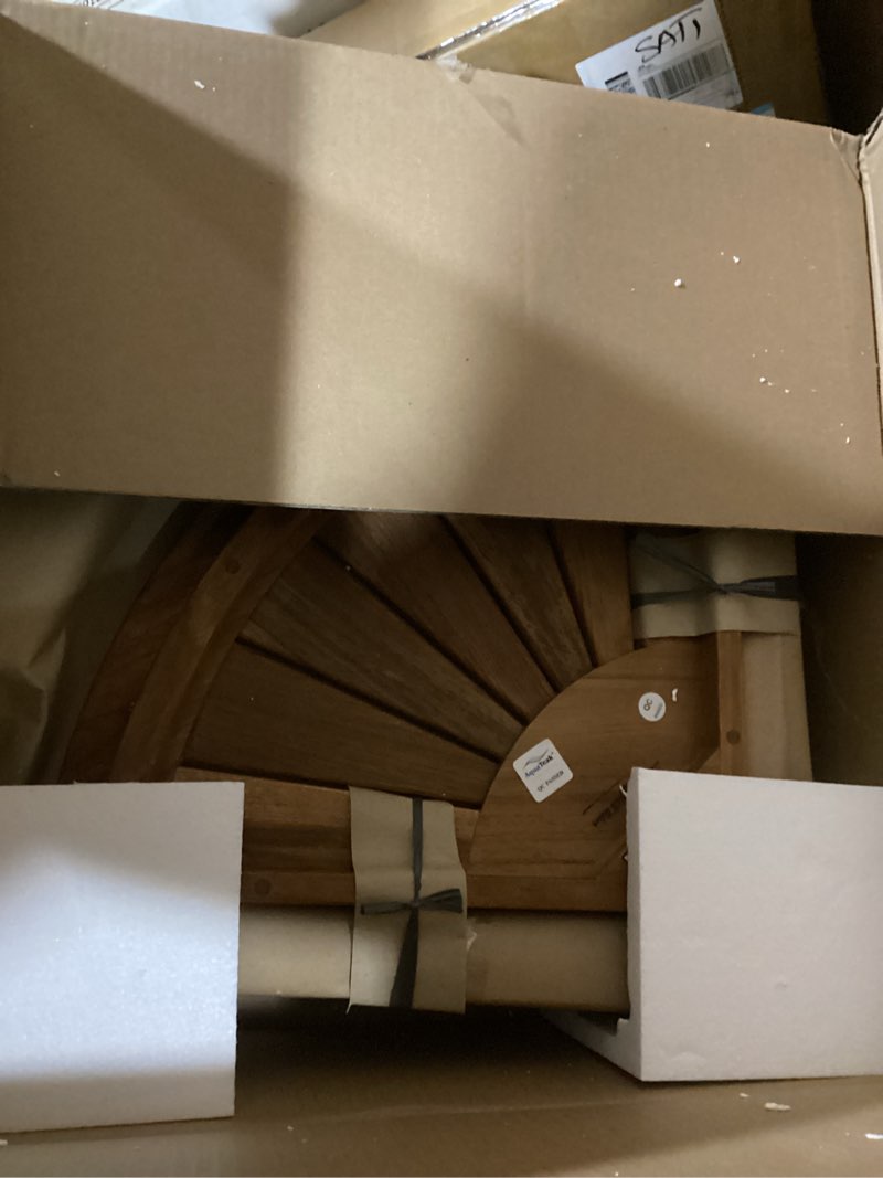 Condition photo showing Good Condition for Aqua Teak Corner Stool with Shelf