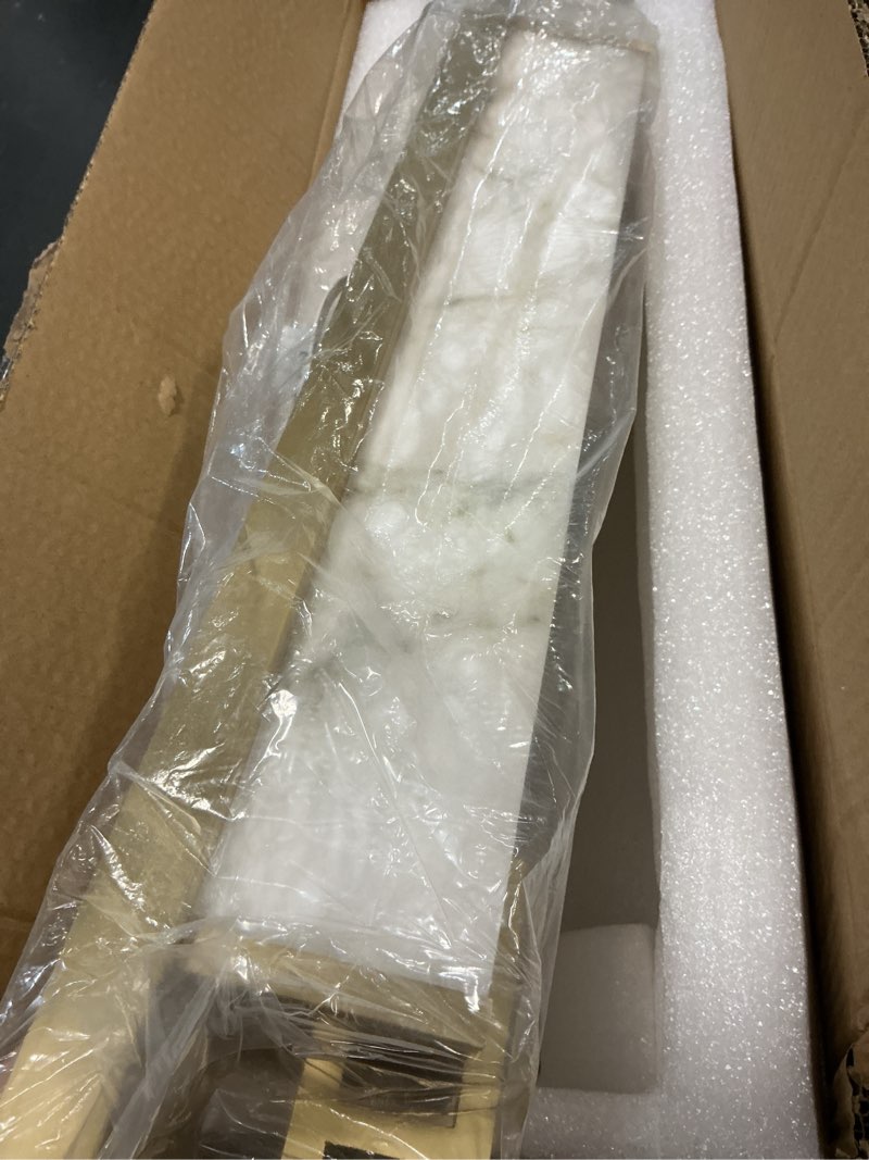 Condition photo showing Good Condition for modern marble wall sconce natural alabaster sconce bedroom white stone wall mount lamp brass wall sconce lighting for bathroom living room dining room kitchen hallway gold 60cm