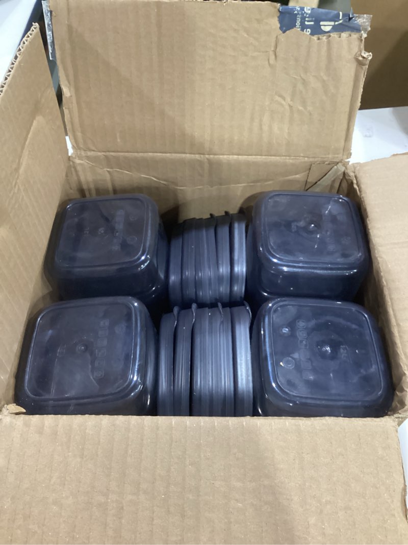 Condition photo showing As Is for 12-piece 40 oz bpa-free airtight food - food storage containers with lids, flour, pantry storage includes 20 reusable washable labels, kitchen organizer