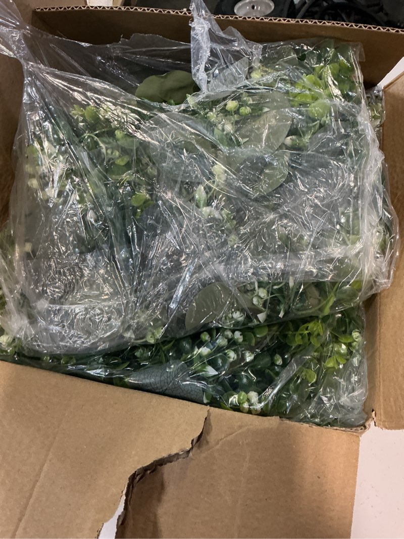 Condition photo showing New/Like New for 8pcs eucalyptus garland with lights, greenery garland, green garland with flowers, 5.9ft artificial faux eucalyptus leaves vines for table mantle home wedding party indoor outdoor decor?2 long lights? eucalyptus garland with lights 8pcs