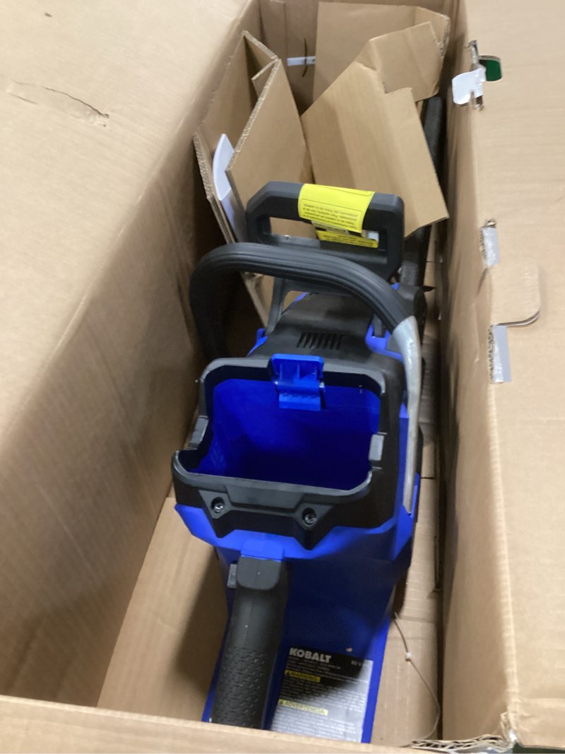 Condition photo showing As Is for Kobalt 80-volt Max Lithium Ion 18-in Cordless Electric Chainsaw (No Battery or Charger, Chainsaw Only)