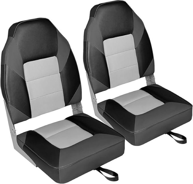 leader accessories a pair of elite low/high back folding fishing boat seat (2 seats)