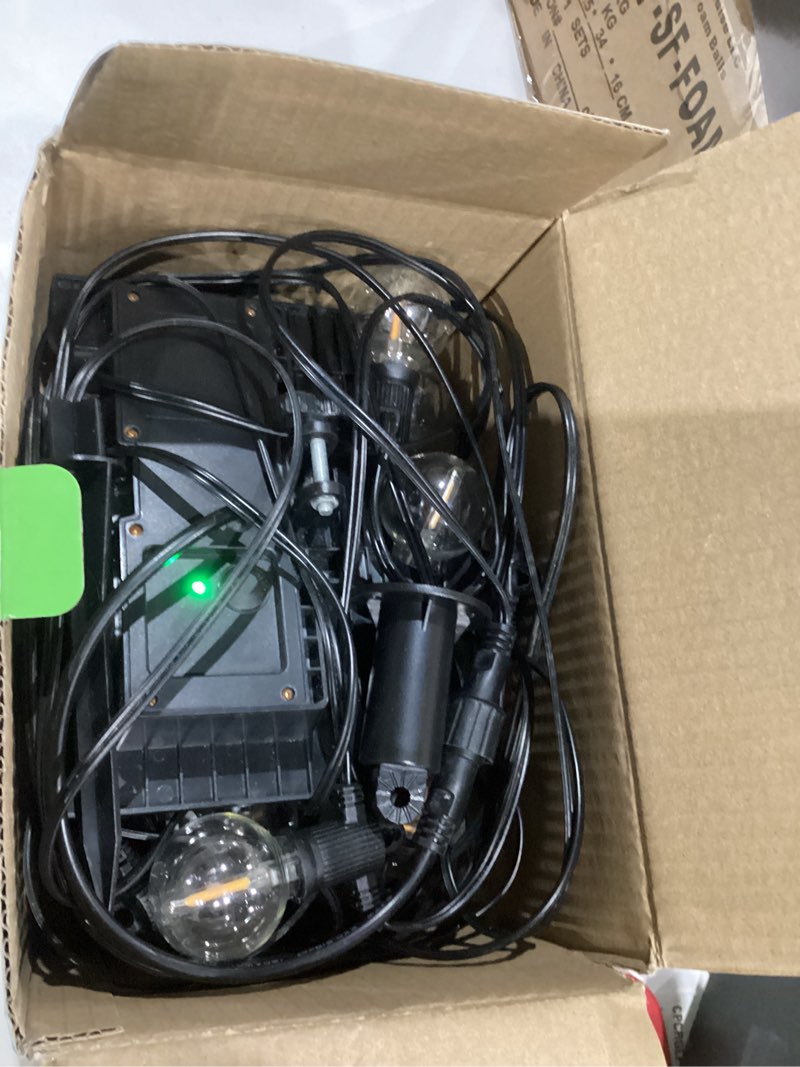 Condition photo showing Good Condition for ZOTOYI Solar Outdoor String Lights 50FT, Waterproof with USB Port, G40 Globe Solar Patio Light with 26 Edison Bulbs, Shatterproof Hanging Lights for Porch Backyard Pergola Bistro 50 FT