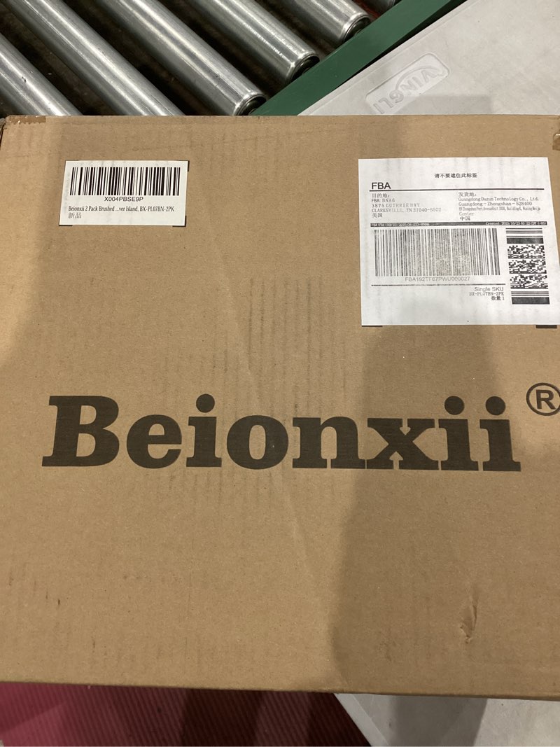 Condition photo showing Good Condition for Beionxii Brushed Nickel Pendant Lights Kitchen Island, Glass Pendant Light Fixtures with Clear Glass and Rods, Kitchen Pendant Lighting Over Island for Sink, Dining Room, Entryway, BX-PL07BN Brushed Nickel 1 Pack
