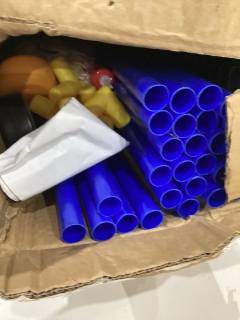 Condition photo showing As Is for 2-in-1 Knee Ice Hockey Set Rink Soccer Ball Indoor Mini Goals Set Include 2 Knee Hockey Sticks, 2 Goals, 12 Side Panels and an Inflatable Soccer Ball