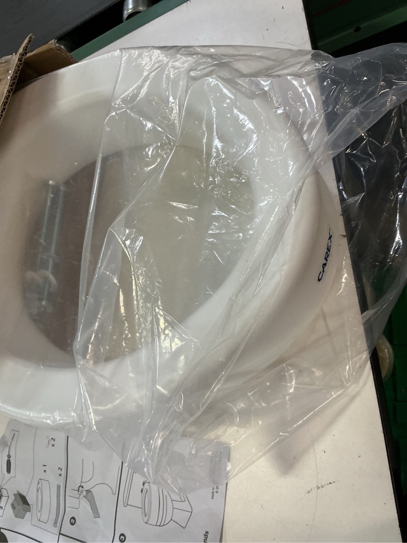 Condition photo showing Good Condition for carex toilet seat riser, elongated raised toilet seat adds 3.5 inches to toilet height, for assistance bending or sitting, 300 pound weight capacity toilet riser