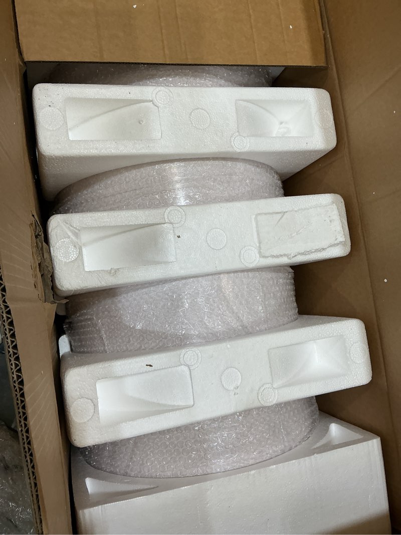 Condition photo showing Good Condition for haisiwlkj premium cylinder pedestal stands, set of 5 reusable metal round cylinder plinths dessert table display pillars for birthday wedding bridal baby shower party decorations (white)