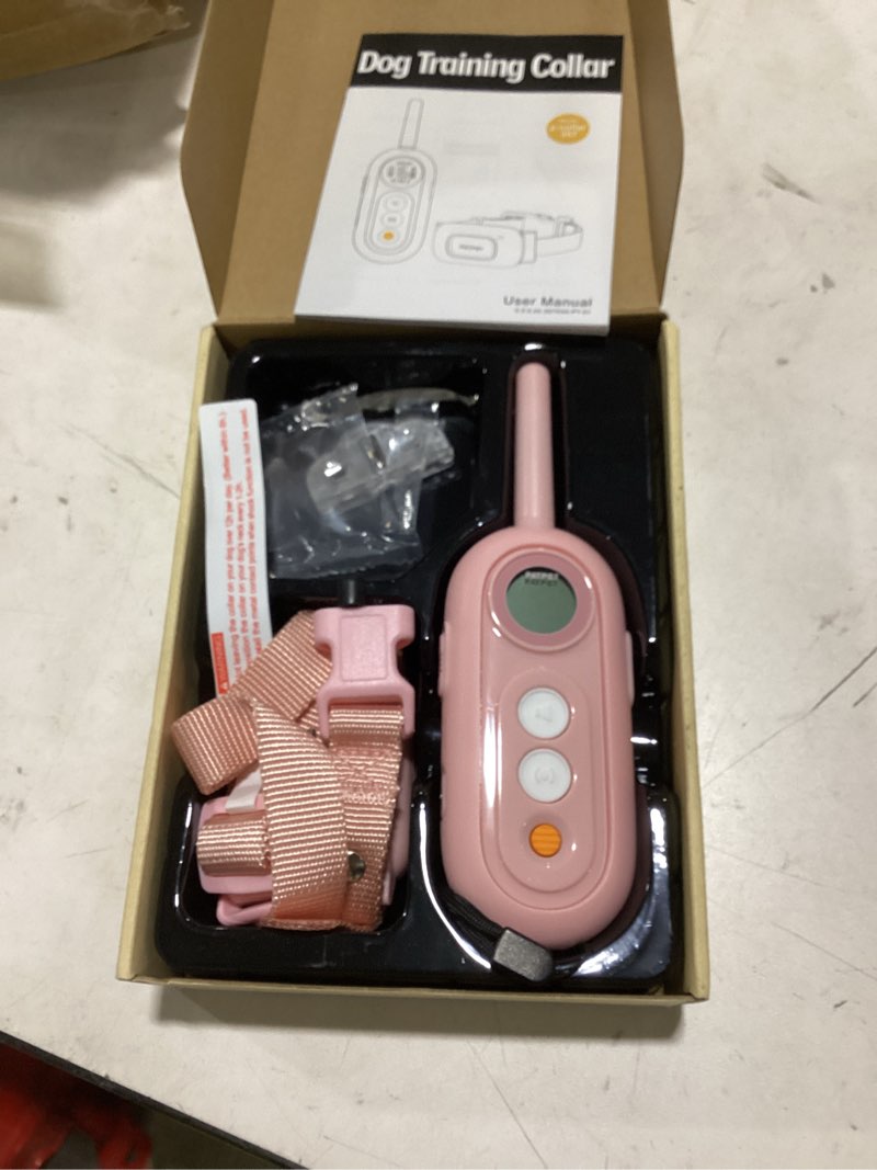 Condition photo showing As Is for patpet dog shock collar for medium dogs- dog training collar with remote, shock collar for small dogs 10-100lbs, rechargeable ipx7 waterproof with beep vibration shock modes pink