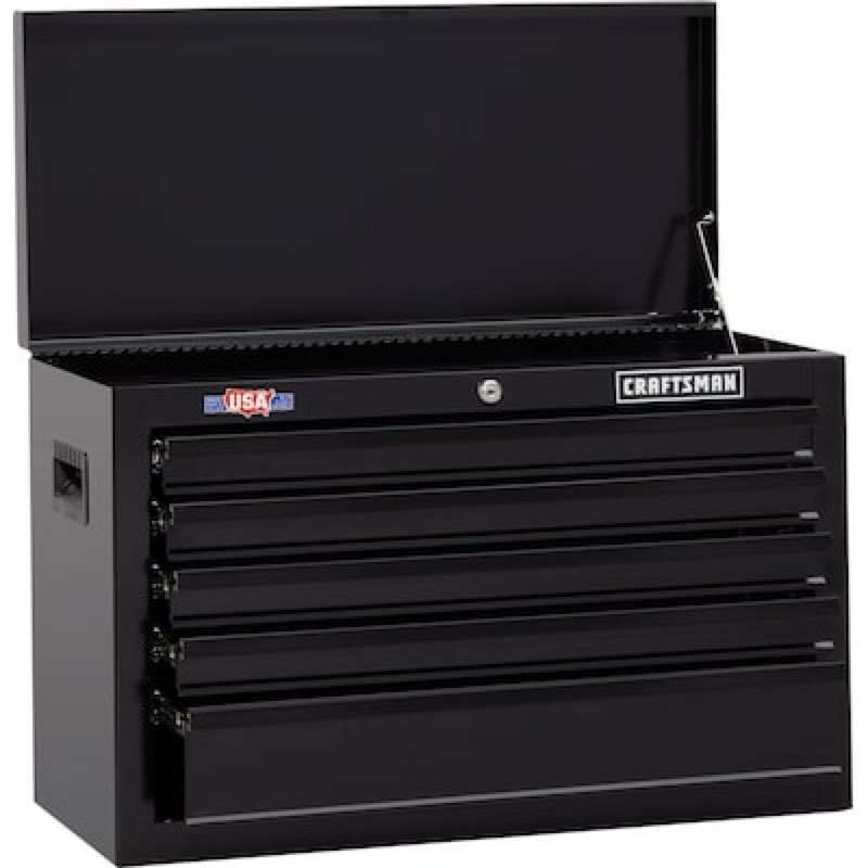 craftsman 1000 series 26.07-in w x 17.49-in h x 12.1-in d 5 -drawer steel tool chest ( black )