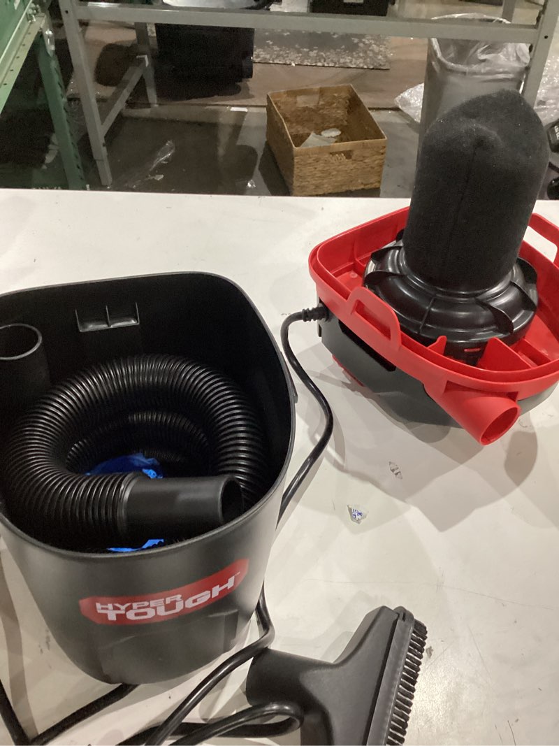 Condition photo showing Good Condition for hyper tough 1.5 gallon 2 peak hp poly wet/dry vacuum, vh105 3502, new
